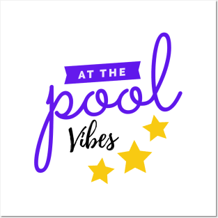 AT THE POOL VIBES YELLOW STARS ILLUSTRATION Posters and Art